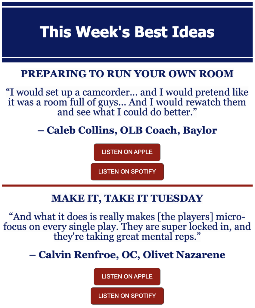 Collins and Renfroe This Week's Best Ideas Weekly Tip Sheet